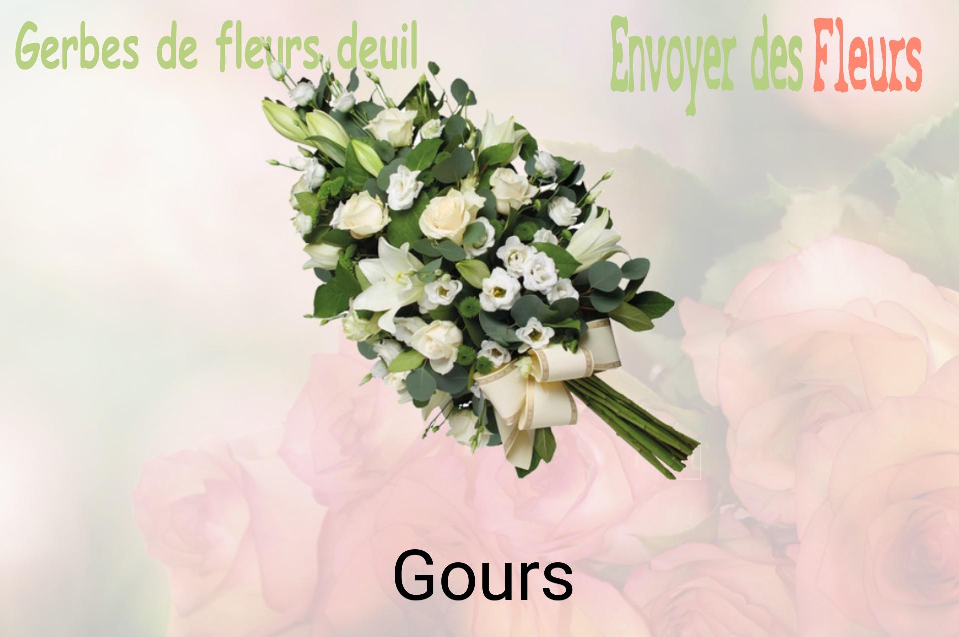 Gerbe de fleurs de deuil livrée à Gours
